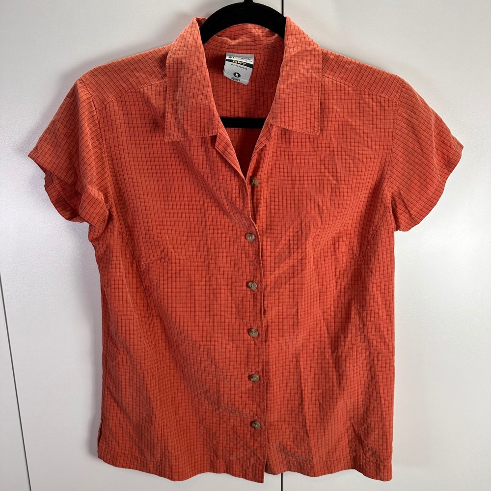 Columbia Orange Short-Sleeve Button-Down Shirt